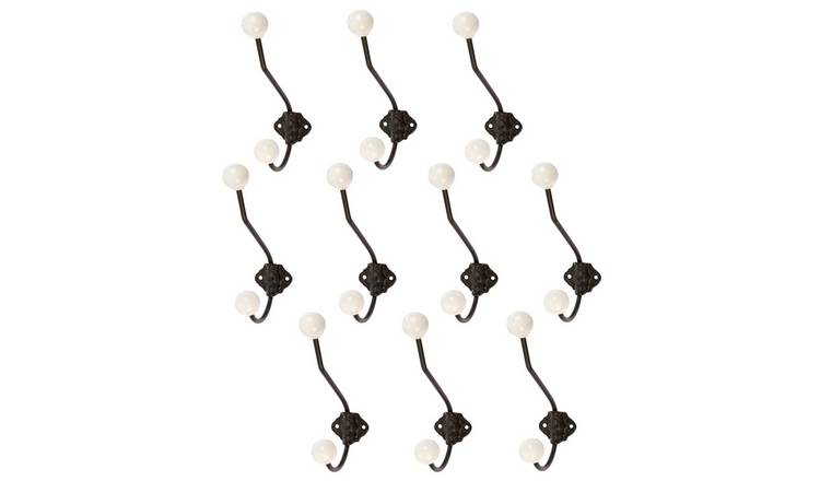 Hammer & Tongs Ceramic Ball Hat & Coat Hook - Pack of 10