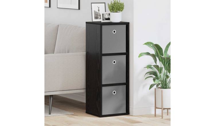 Walplus Sideboard - Black Ash - 30.5 x 27 x 84.5 cm