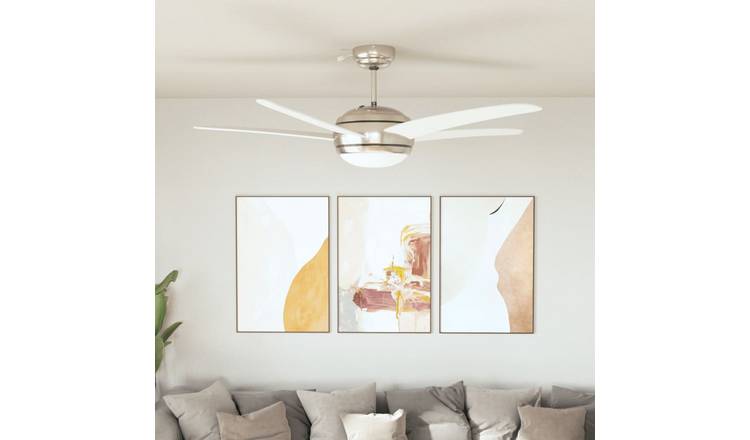 Walplus 128 cm Ornate Ceiling Fan with Light - White