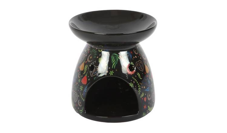 Something Different Midnight Bloom Print Oil Burner - Black