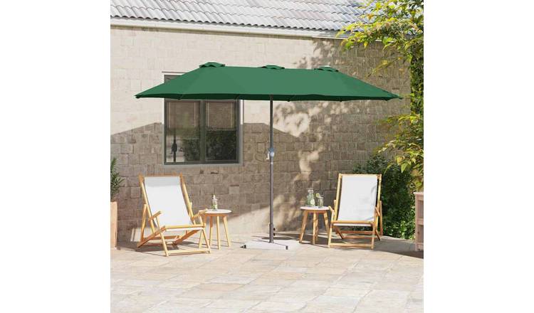 Walplus Polyester Garden Parasol - Green - 370 x 197 x 239 cm