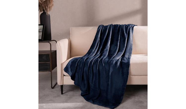 OHS Ultra Soft Blanket Throw 150 x 200cm - Navy