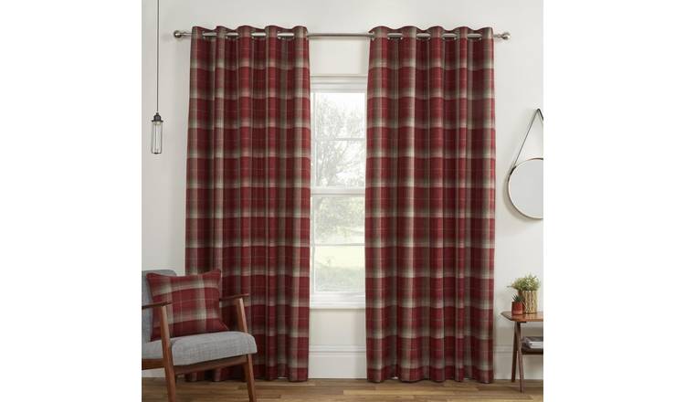 Sundour Carnoustie Eyelet Curtains - Red - 229 x 183cm