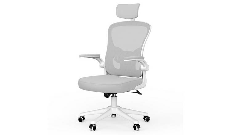 Rattantree Ergonomic Office Chair Adjustable Headrest Lumbar Support - Grey