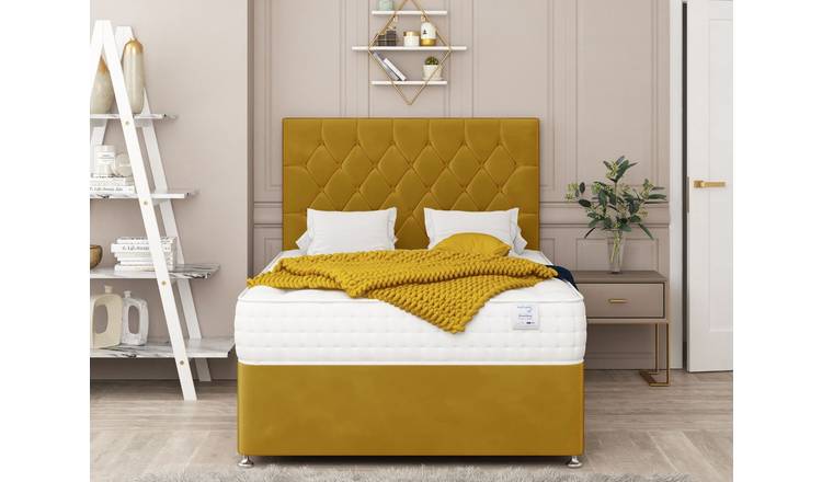 Bed Choices Windsor Small Double 2 Drawer 26" Headboard Divan Bed Set - Mustard