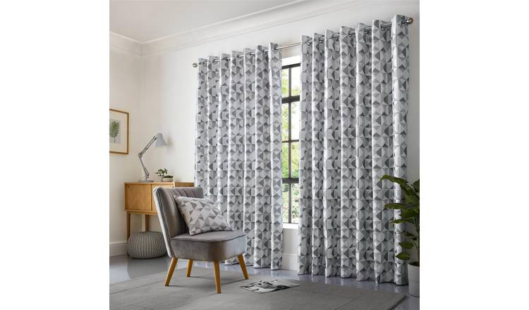 Luxury Living Nordic Lined Eyelet Curtains 117cm x 137cm - Grey