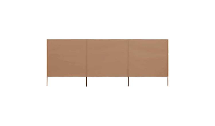Walplus 3-Panel Polyester Wind Screen - Taupe - 400 x 80 cm