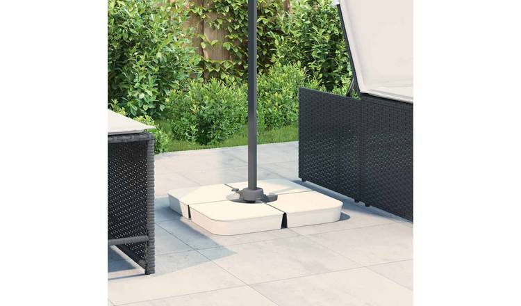 Walplus Parasol Base Set for Cross Stand Parasol 100 - White - 100 x 100 x 11 cm