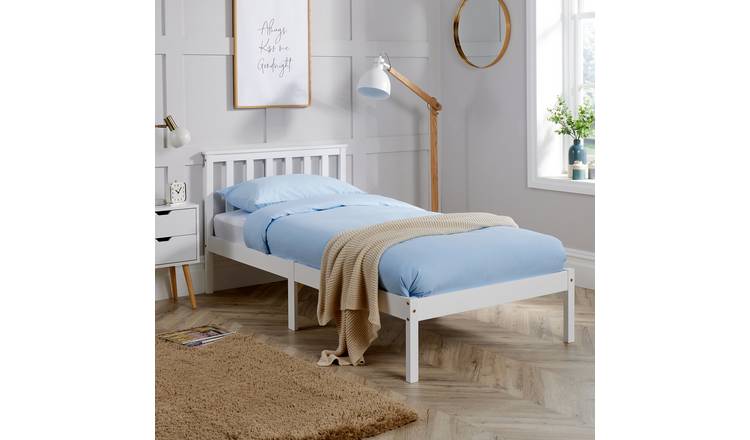 Home Source Florida Wooden Single Bed Frame - White