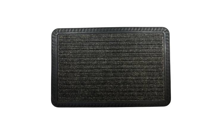 Ark Mat Black 5mm Heavy Duty Washable Rubber Backed Door Mat - 40 x 60cm