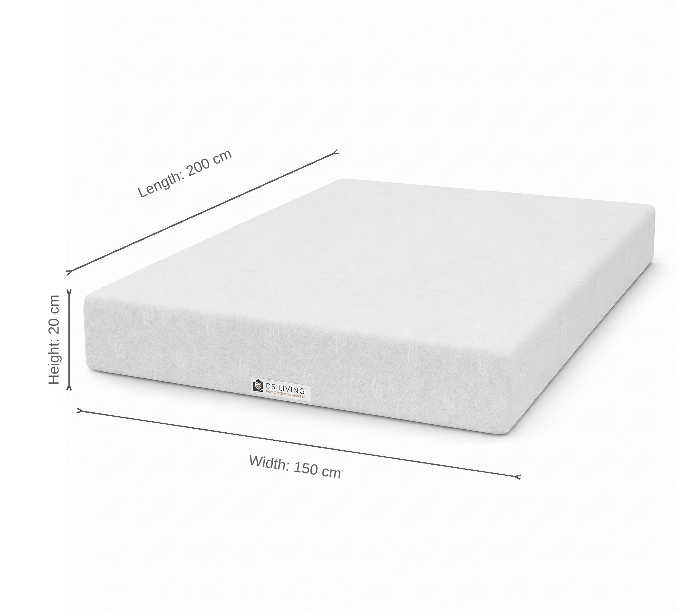 DS Living 20cm Memory Foam Mattress, Washable Cover - King - Image 9