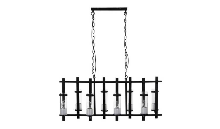 Orsina Aspen Iron And Glass Wide Pendant Light - Black