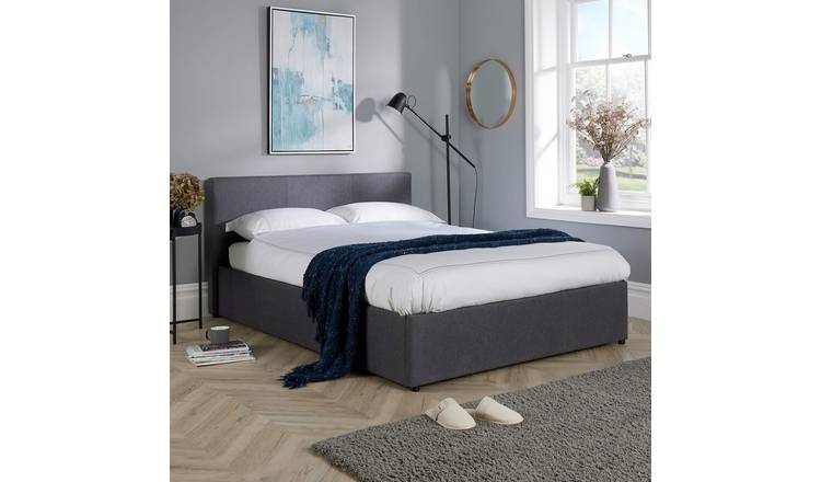 Home Source Endura End Lift Ottoman Storage Bed - Small Double - Grey