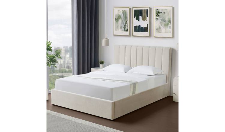 Artemis Home Evelynne Fabric 135cm Double Ottoman Bed with Storage - Beige