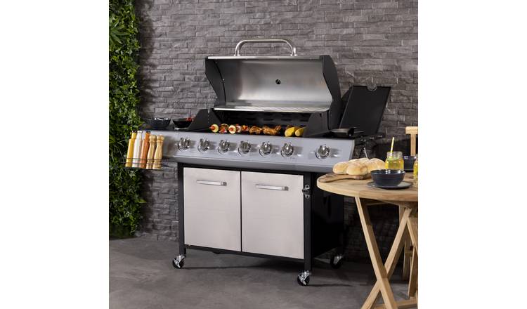 Charles Bentley 7 Burner Premium Gas BBQ Barbecue - Silver