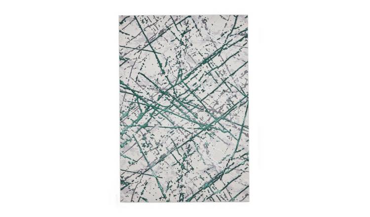 Mega Flooring Silver Modern Abstract Rug - 80 x 150cm