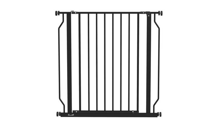 PawHut Steel Pressure Fit Dog Gate - 75-85cm x 76cm - Black
