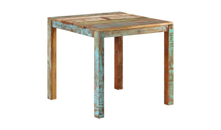 Walplus Reclaimed Wood Dining Table - Multicolour - 82 x 80 x 76 cm