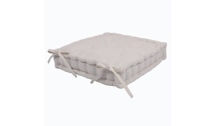 Harbour Housewares Square Seat Pad - 40 x 40cm - Cream