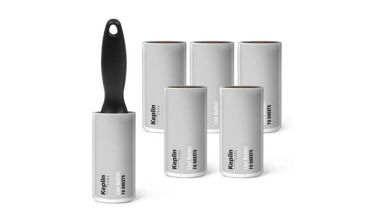 Keplin Refillable Lint Roller Set 6 x 70 Sheets - Black