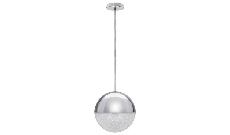 Energy Light Bulbs 18W LED CCT Glass Globe Ceiling Pendant Light - Chrome