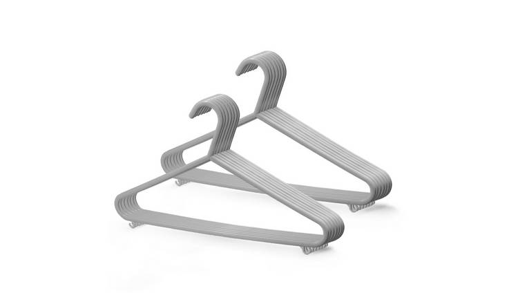 Keplin Grey Basic Plastic Coat Hangers - Pack of 25