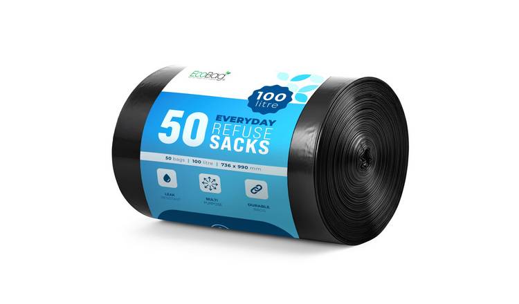 EcoBag Black 100L Everyday Bin Bags - Pack of 50