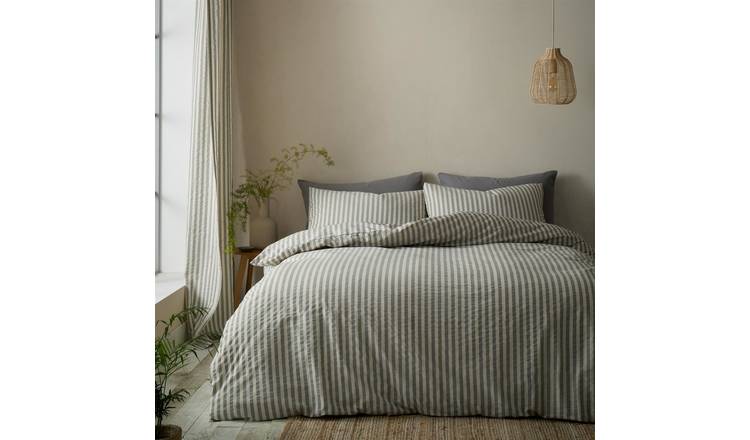 Pineapple Elephant Woven Stripe Duvet Cover Set - King - Grey