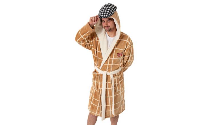 Only Fools And Horses Character Adult Mens Beige Hooded Bathrobe - XXL