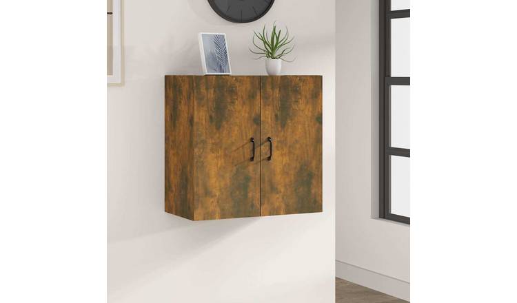 Walplus Engineered Wood 2 Door Wall Cabinet - Dark Oak - 60 x 31 x 60 cm