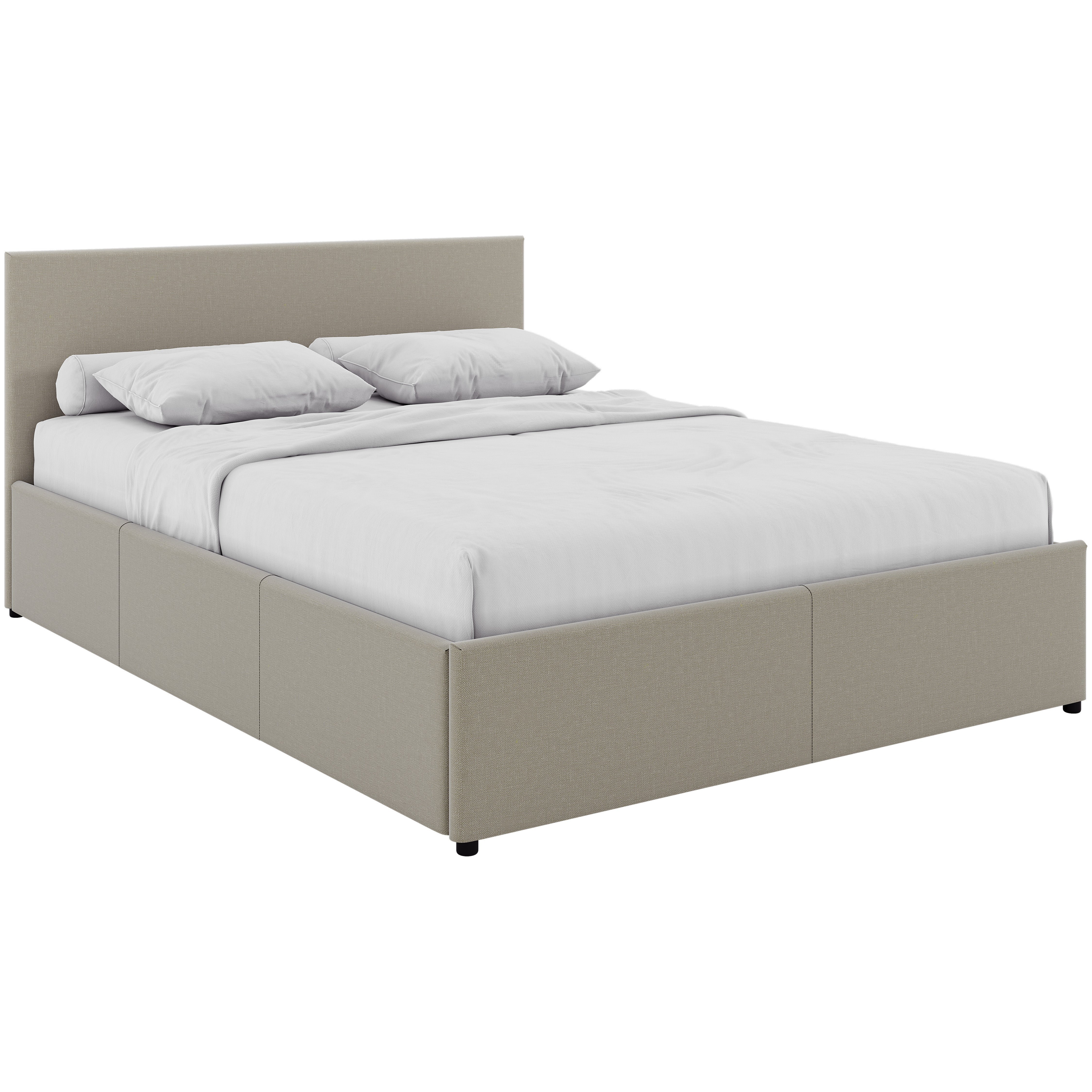 Vida Designs Veronica King Size Linen Ottoman Bed Frame - Beige - Image 2