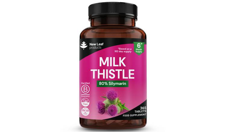 New Leaf Milk Thistle 80% Silymarin Supplements - 365 Tablets