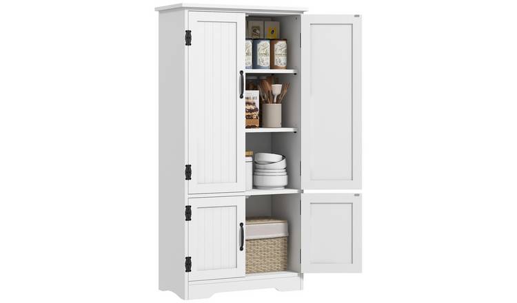 HOMCOM Kitchen Cupboard with Adjustable Shelves and 2 Lower Doors - White