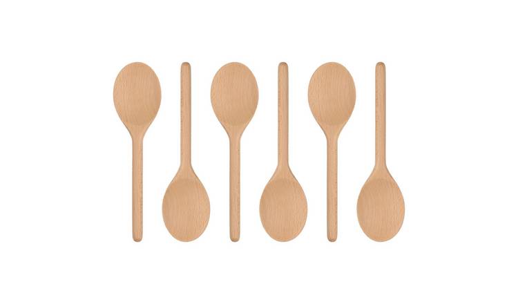 Argon Tableware Wooden Cooking Spoons - Pack of 6