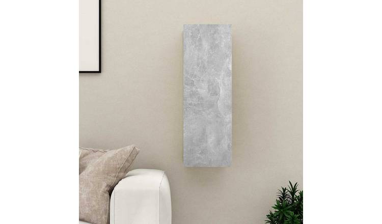 Walplus Engineered Wood Wall Mounted TV Cabinet - Grey - 30.5 x 30 x 90 cm
