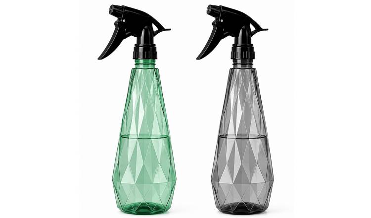 Keplin Plastic Trigger Spray Bottles - 600ml, 2 Pack - Green And Grey