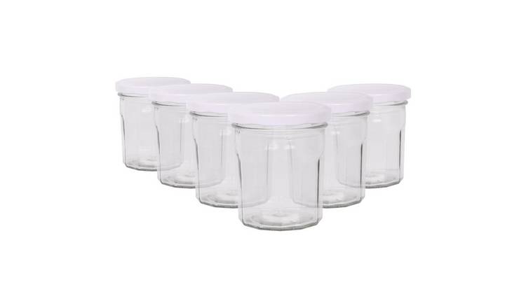 Argon Tableware Glass Jam Jars with Lids - Pack of 6