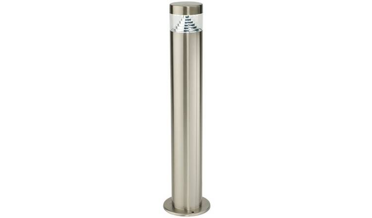 Loops Direct 12cm Stainless LED Bollard Light - Brushed Stainless Steel & Clear