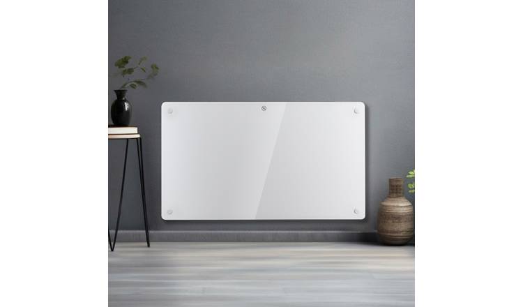 Futura 1500W Electric Panel Heater - White Glass