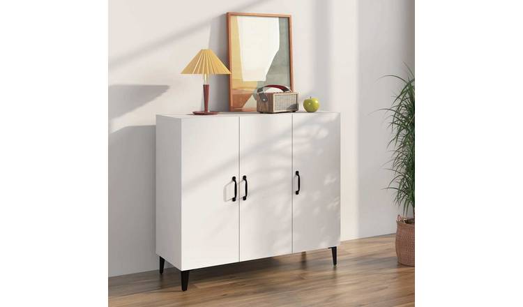 Walplus Engineered Wood Cupboard Sideboard - White - 90 x 34 x 80 cm