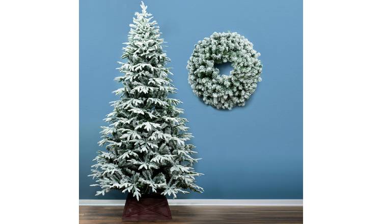 Christmas Tree World 8ft Snowy Alpine Christmas Tree