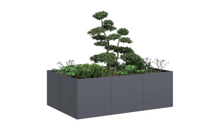 Walplus Steel Garden Planter - Anthracite - 120 x 80 x 40 cm
