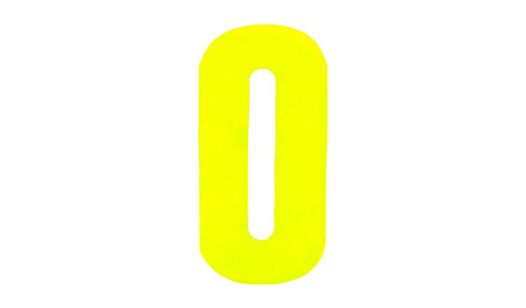 Securit No 0 Hi-Vis Bin Number - Yellow