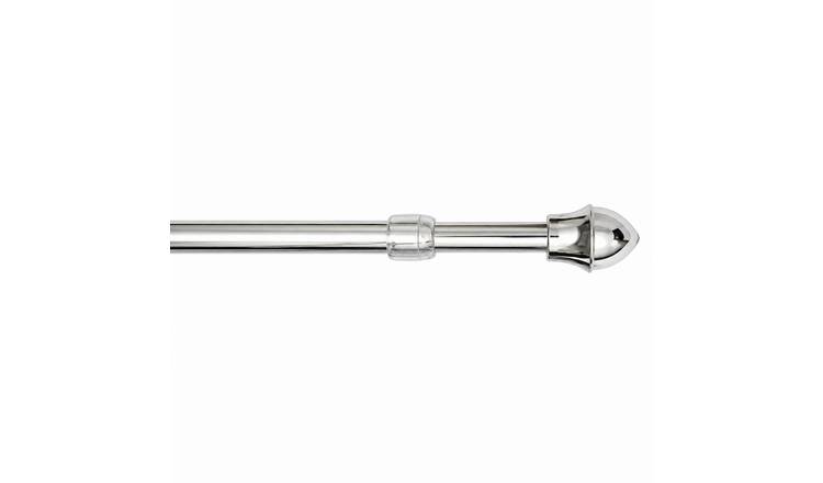 New Edge Blinds 13-16mm Extendable Metal Chrome Cafe Rod - 135cm - 220cm