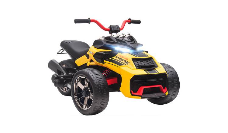 AIYAPLAY 12V Age 3 to 8 Years 2 Speed and 3 Wheel LED Ride on Vehicle - Yellow