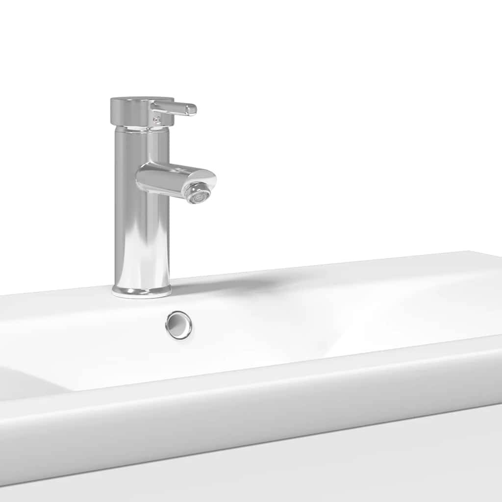 Walplus Bathroom Sink Cabinet with Built In Basin - White - 80 x 38.5 x 48 cm - Image 8