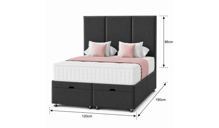 Comfy Deluxe 3ft Single Ottoman Bed with Mattress & Headboard - Grey