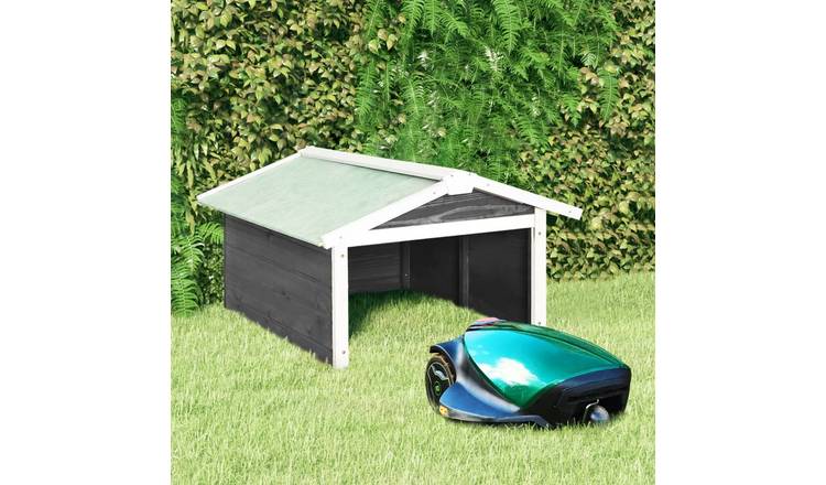 Walplus Robotic Lawn Mower Garage and Firwood - Grey and White - 72x87x50 cm
