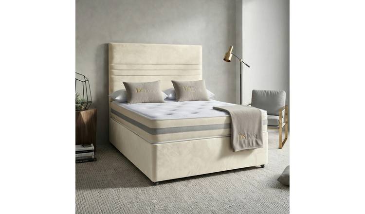 DS Living Harrington King Size Upholstered Divan Bed Frame - Cream