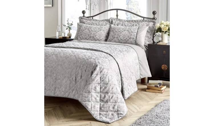 New Edge Blinds Savoy Woven Jacquard Grey Duvet Set - Single